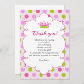 Note de carte de remerciements de princesse Pink (Devant / Derrière)