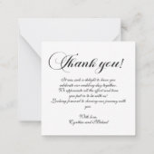 Note de Carte de remerciements de script moderne M (Dos)