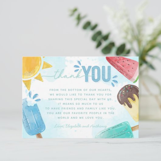 Note de Carte de remerciements Popsicle (Debout devant)