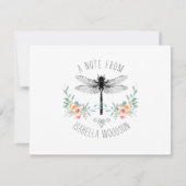 Note De La Carte Florale Rustique Dragonfly Note (Devant)