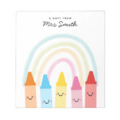 Note de la part du professeur Crayon Carnet Arc-en (Devant)