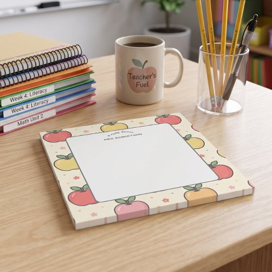 Note de l'enseignant  Bloc-notes à motif de pomme