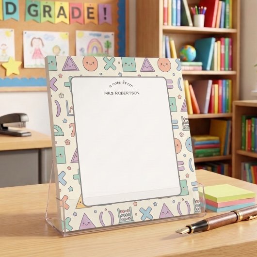 Note de l'enseignant Bloc-notes à motif pastel Mat