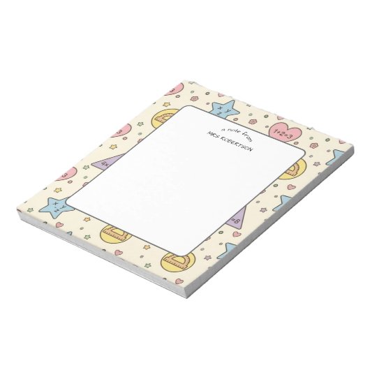 Note de l'enseignant Bloc-notes de modèle de mathé (Tourné)