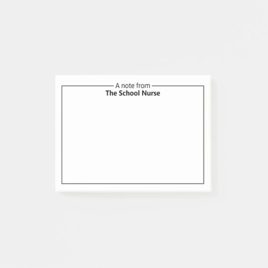 Note de l'infirmière de l'école Post-It Notes (Devant)