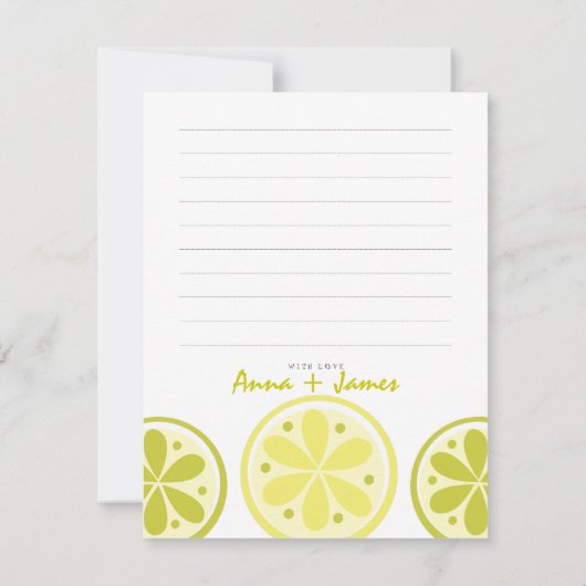 Note de Merci d'agrume (Dos)