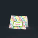 Note de Merci d'anniversaire d'alphabet/papeterie<br><div class="desc">Cette conception originale est disponible sur beaucoup de produits dans notre magasin.  Sentez-vous libre pour nous contacter n'importe quand pour l'aide.</div>