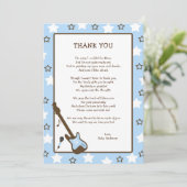Note de Merci de baby shower de vedette du rock - (Debout devant)