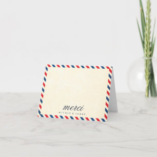 Note de Merci de mariage de par avion