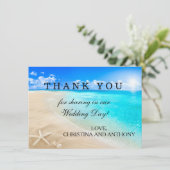 Note de Merci de mariage de plage de destination (Debout devant)