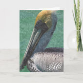 Note de Merci de pélican de monogramme (Devant)