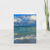 Note de Merci de turquoise de vue de plage d'océan (Devant)