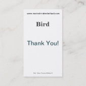 Note de Merci d'oiseau - carte de visite (Dos)