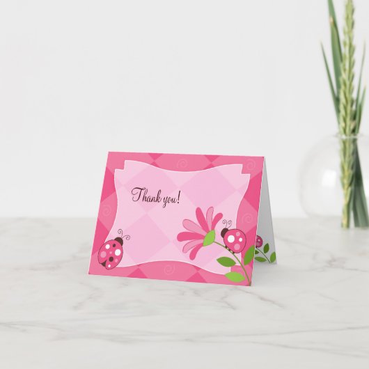 Note de Merci pliée par JARDIN de COCCINELLE (Devant)