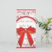 Note de musique de Noël avec carte photo de ruban (Debout devant)