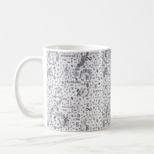 note de musique Motif piano musique Thème Mug (Gauche)