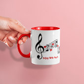 Note de musique noire et blanche Café Mug