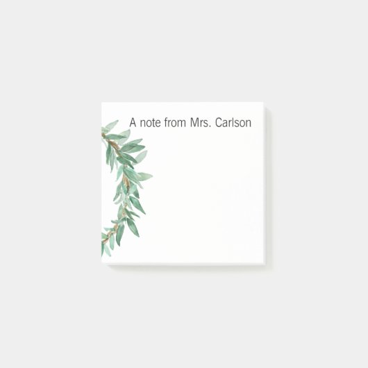 Note de post-it avec la guirlande (Devant)