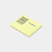 Note de post-it avec le code de QR (Incliné)