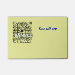 Note de post-it avec le code de QR