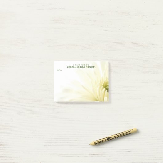 Note de post-it d'assistant social d'école (Sur un bureau)
