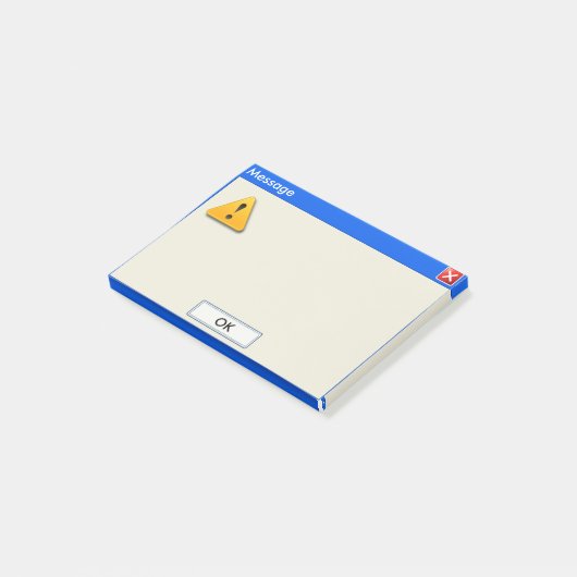 Note de post-it de message d'erreur de Windows (Incliné)
