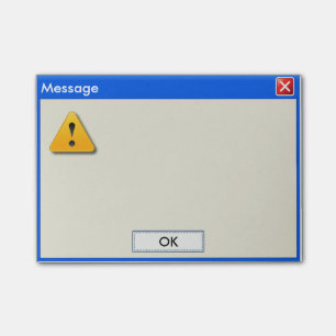Note de post-it de message d'erreur de Windows