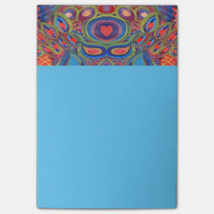 note de post-it de motif de coeur