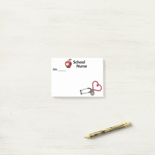 Note de post-it d'infirmière d'école (Sur un bureau)