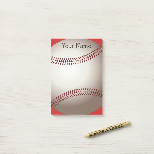 note de post-it faite sur commande de base-ball à (Sur un bureau)