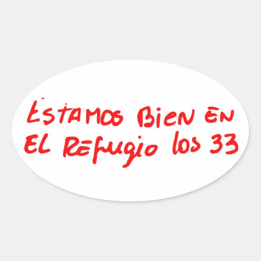 Note des mineurs chiliens Ovale Stickers (Devant)