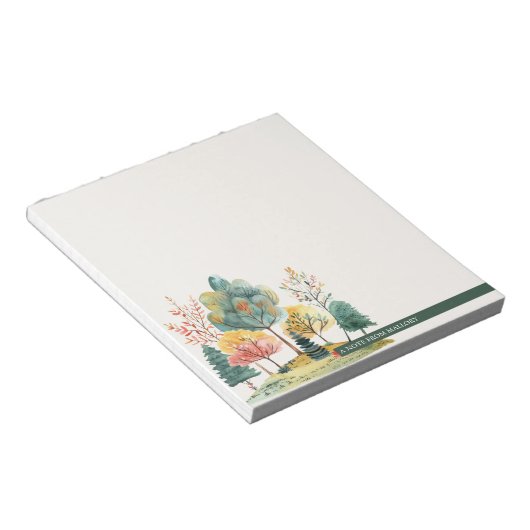 Note Du Bloc-Notes De Forêt Botanique Mignonne (Incliné)