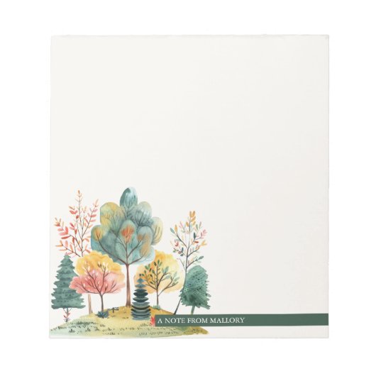 Note Du Bloc-Notes De Forêt Botanique Mignonne (Devant)