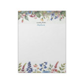 Note Du Bloc-Notes Floral Personnalisé (Tourné)