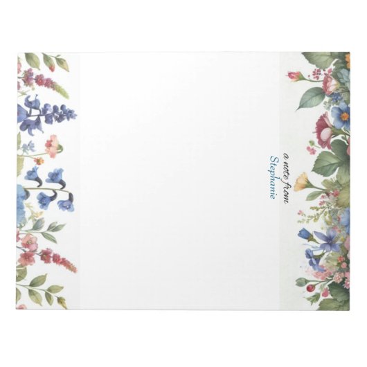 Note Du Bloc-Notes Floral Personnalisé (Devant)