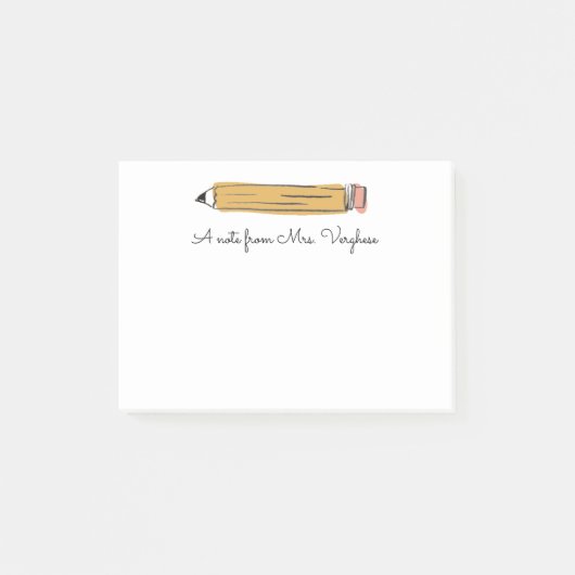 Note Du Crayon De L'Enseignant Post-it Note (Devant)