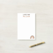 Note D'Un Professeur Boho Rainbow Post-it (Sur un bureau)