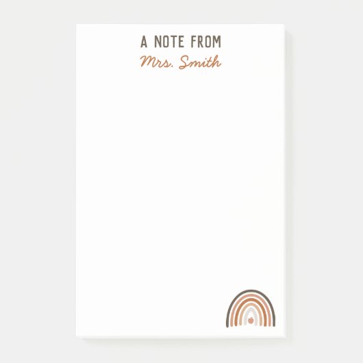 Note D'Un Professeur Boho Rainbow Post-it (Devant)