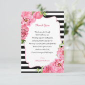 Note florale de Merci de baby shower de rose à la (Debout devant)