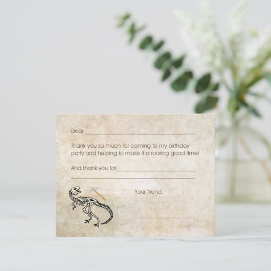 Note fossile de Merci de fête d'anniversaire de (Debout devant)