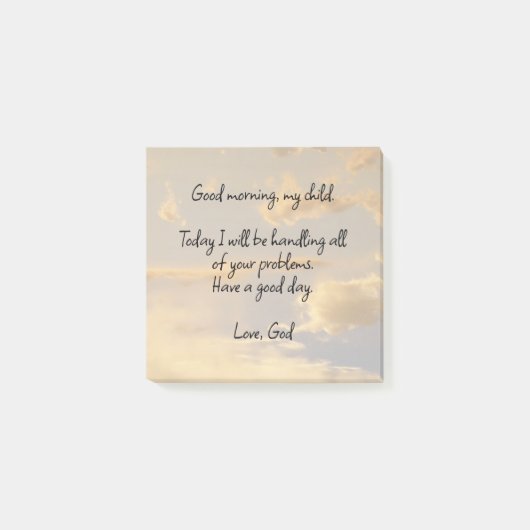 Note From God Pre‑Written Sticky Note (Voorkant)