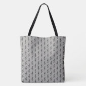 note graphique sur le sac fourre-tout gris avec no (Dos)