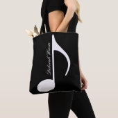 note graphique sur le sac fourre-tout noir avec no (De près)