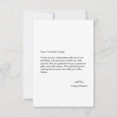 Note Mariage moderne simple Carte de remerciements (Dos)