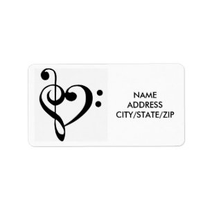 ***NOTE MUSICALE COEUR*** ÉTIQUETTES DE ADRESSE