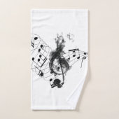 Note musicale de luxe noir et blanc (Serviette à main)