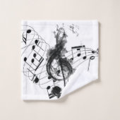 Note musicale de luxe noir et blanc (Gant de toilette)