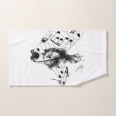 Note musicale de luxe noir et blanc (Serviette à main)