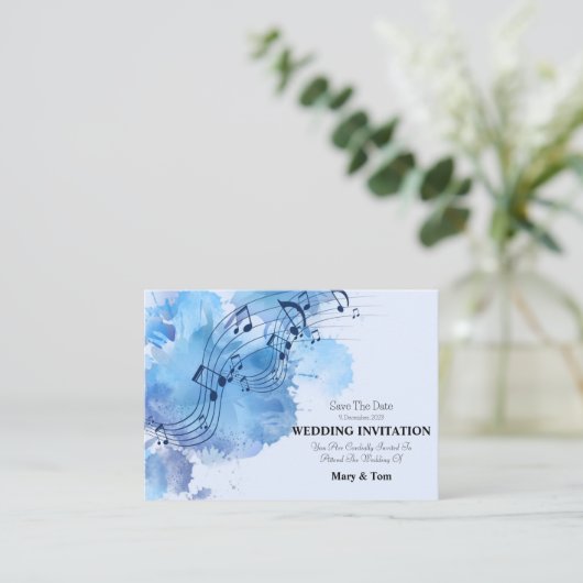 Note musicale Élégant mariage Invitation (Debout devant)