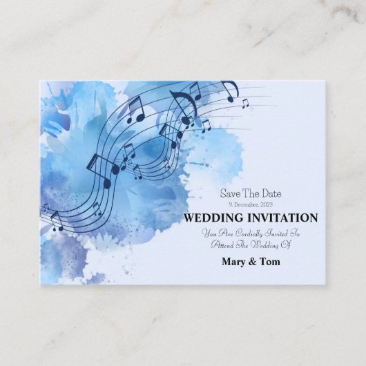 Note musicale Élégant mariage Invitation (Devant)